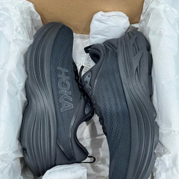 HOKA Men's Bondi8 WIDE Running Shoes Sneaker 1127953 BLACK WIDE SIZES - Picture 7 of 11